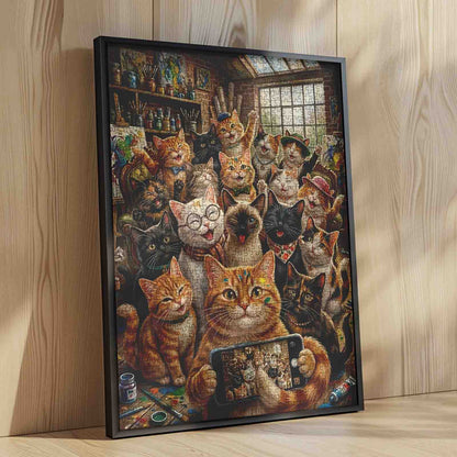 Happy Cat Selfie Art Studio Jigsaw Puzzle