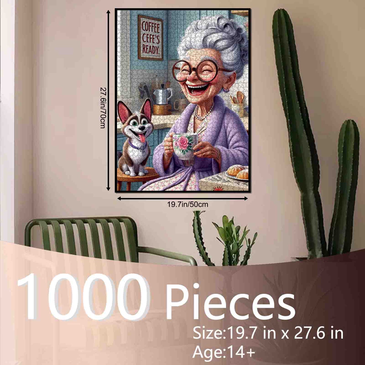 Happy Grandma Coffee Time Jigsaw Puzzle