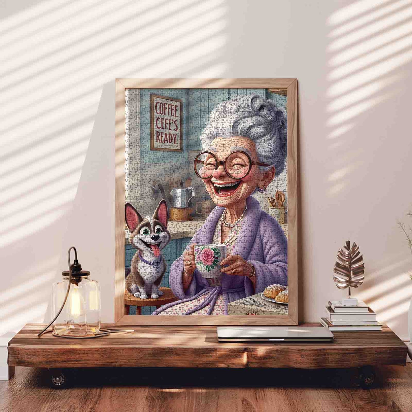 Happy Grandma Coffee Time Jigsaw Puzzle