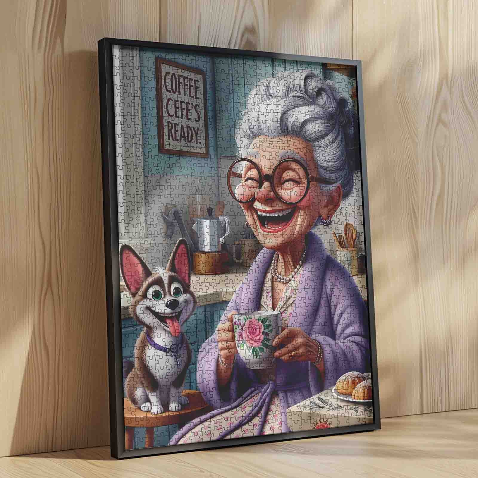 Happy Grandma Coffee Time Jigsaw Puzzle