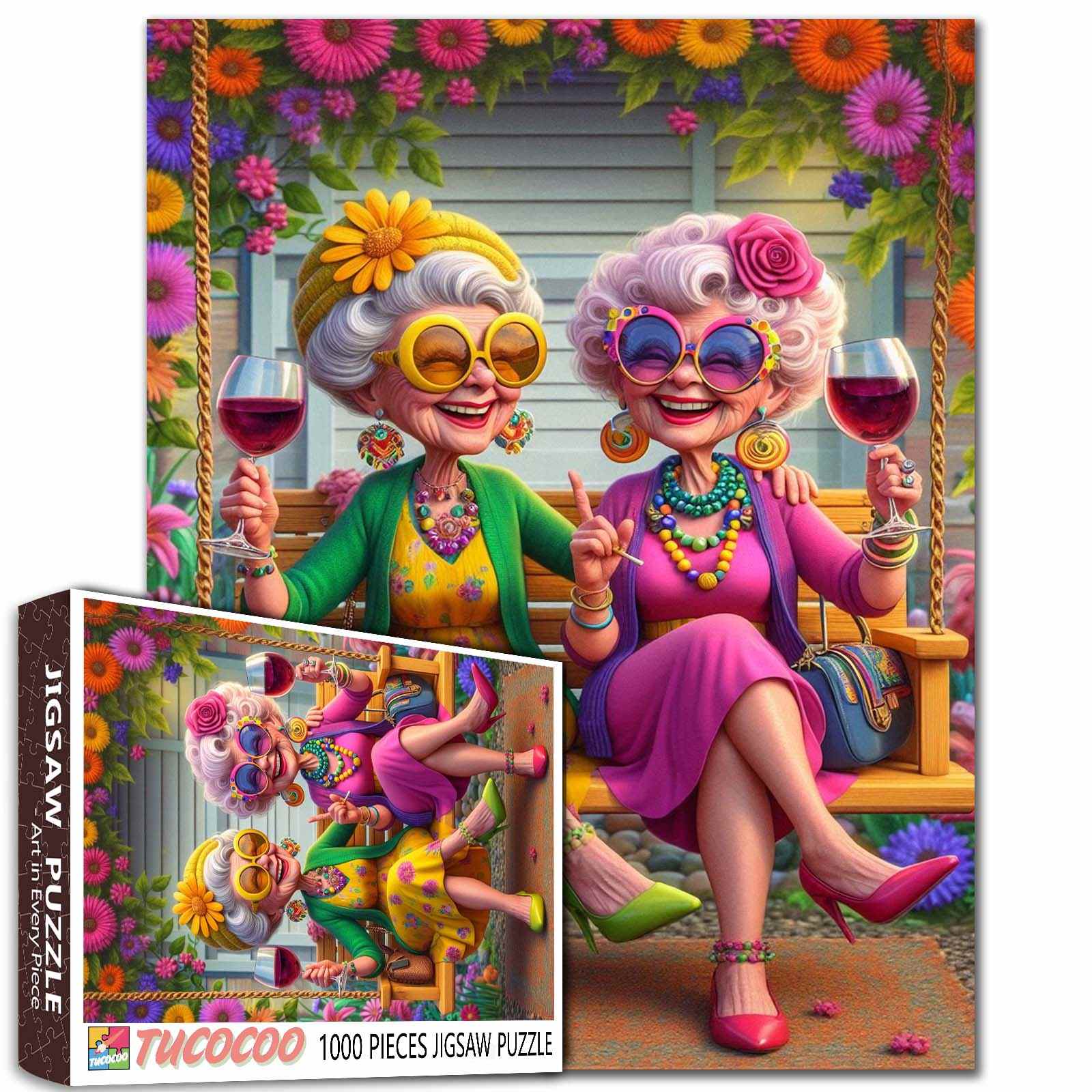 Happy Hour Grandma Friends Jigsaw Puzzle