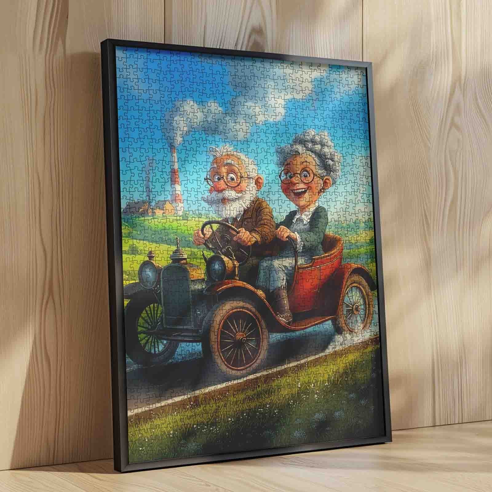 Happy Road Trip Grandma and Grandpa Jigsaw Puzzle – Tucocoo