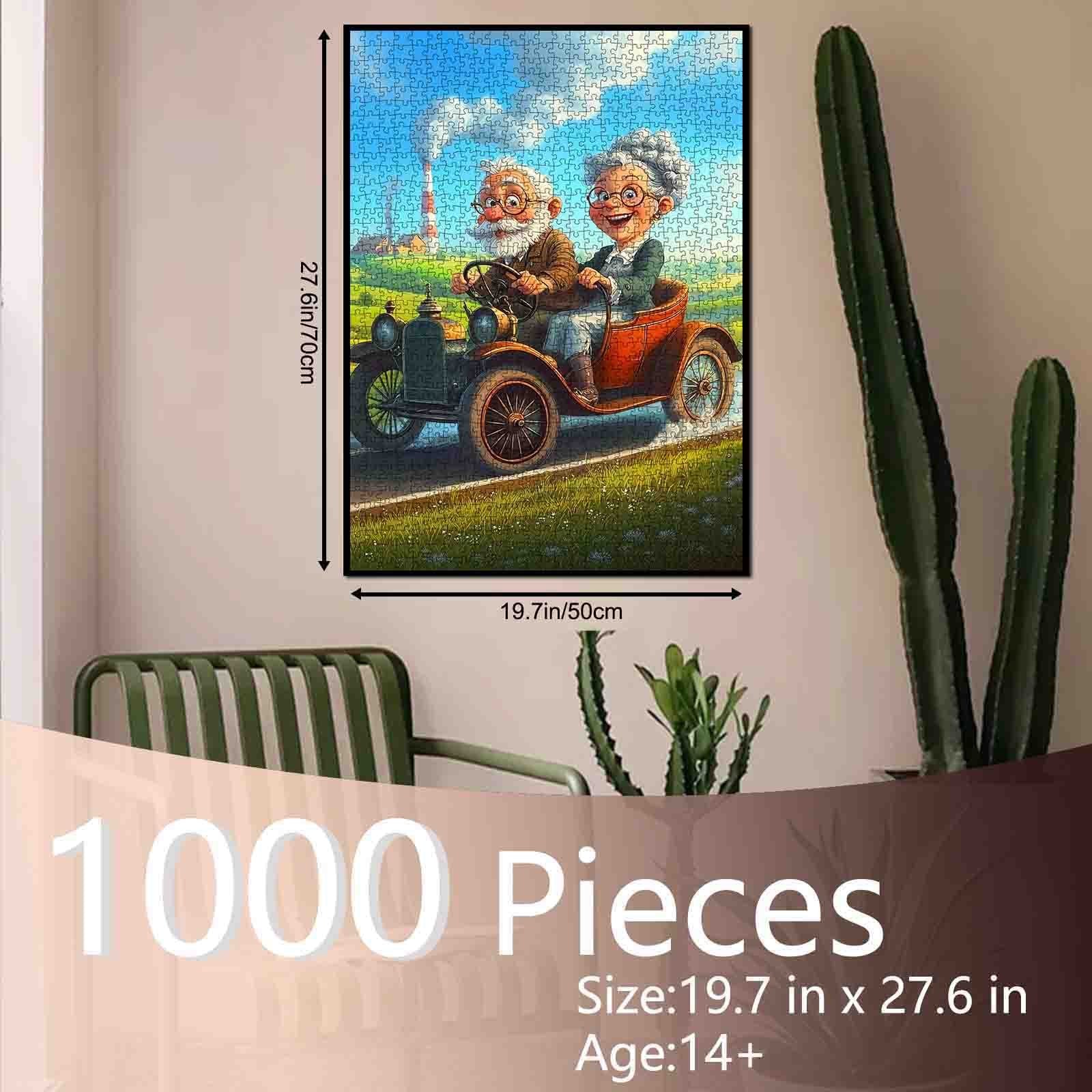 Happy Road Trip Grandma and Grandpa Jigsaw Puzzle