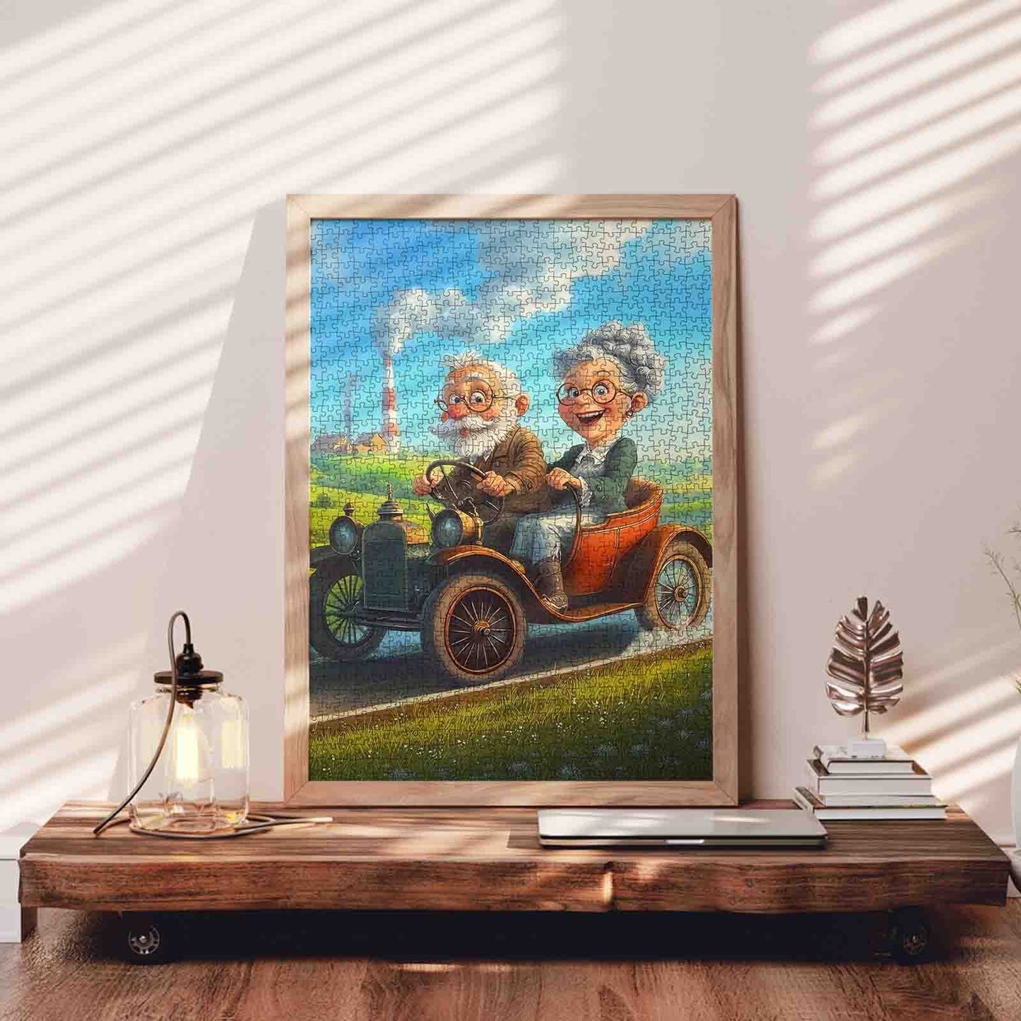 Happy Road Trip Grandma and Grandpa Jigsaw Puzzle