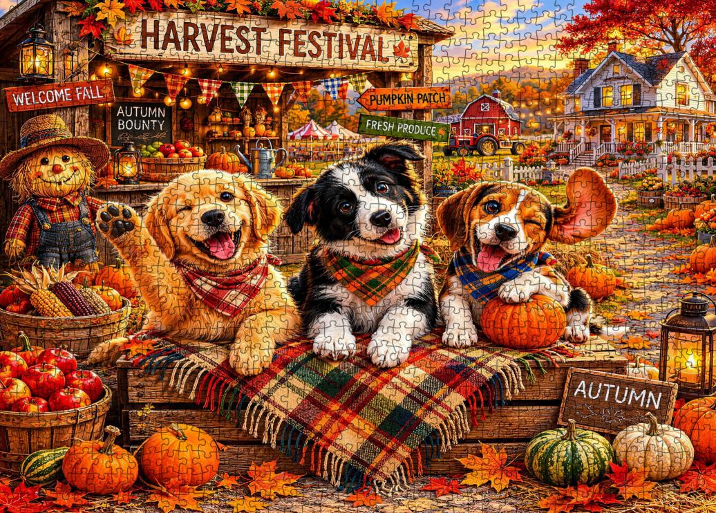 Harvest Festival Puppy Friends Jigsaw Puzzle