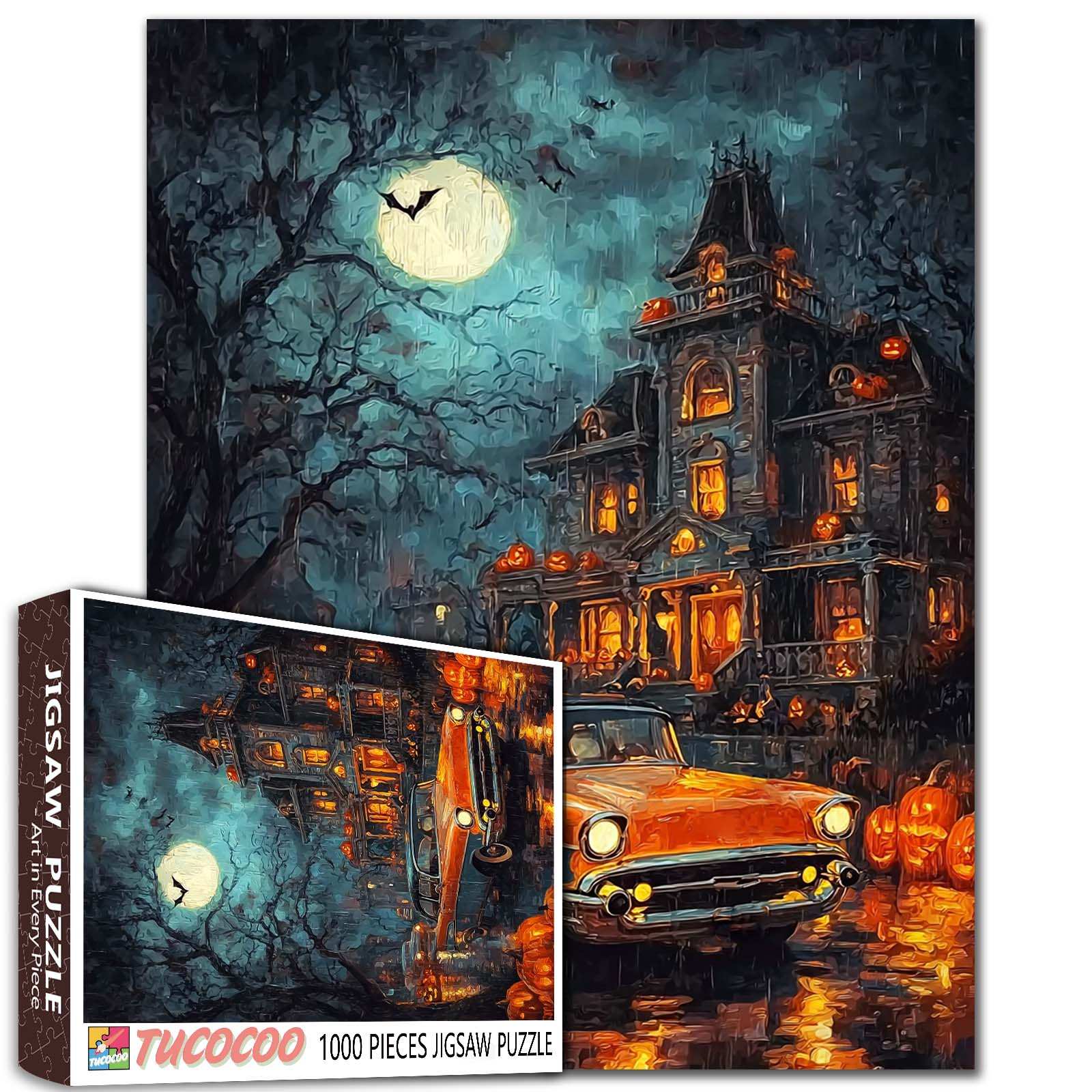 Haunted Drive Halloween Night Jigsaw Puzzle