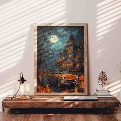 Haunted Drive Halloween Night Jigsaw Puzzle