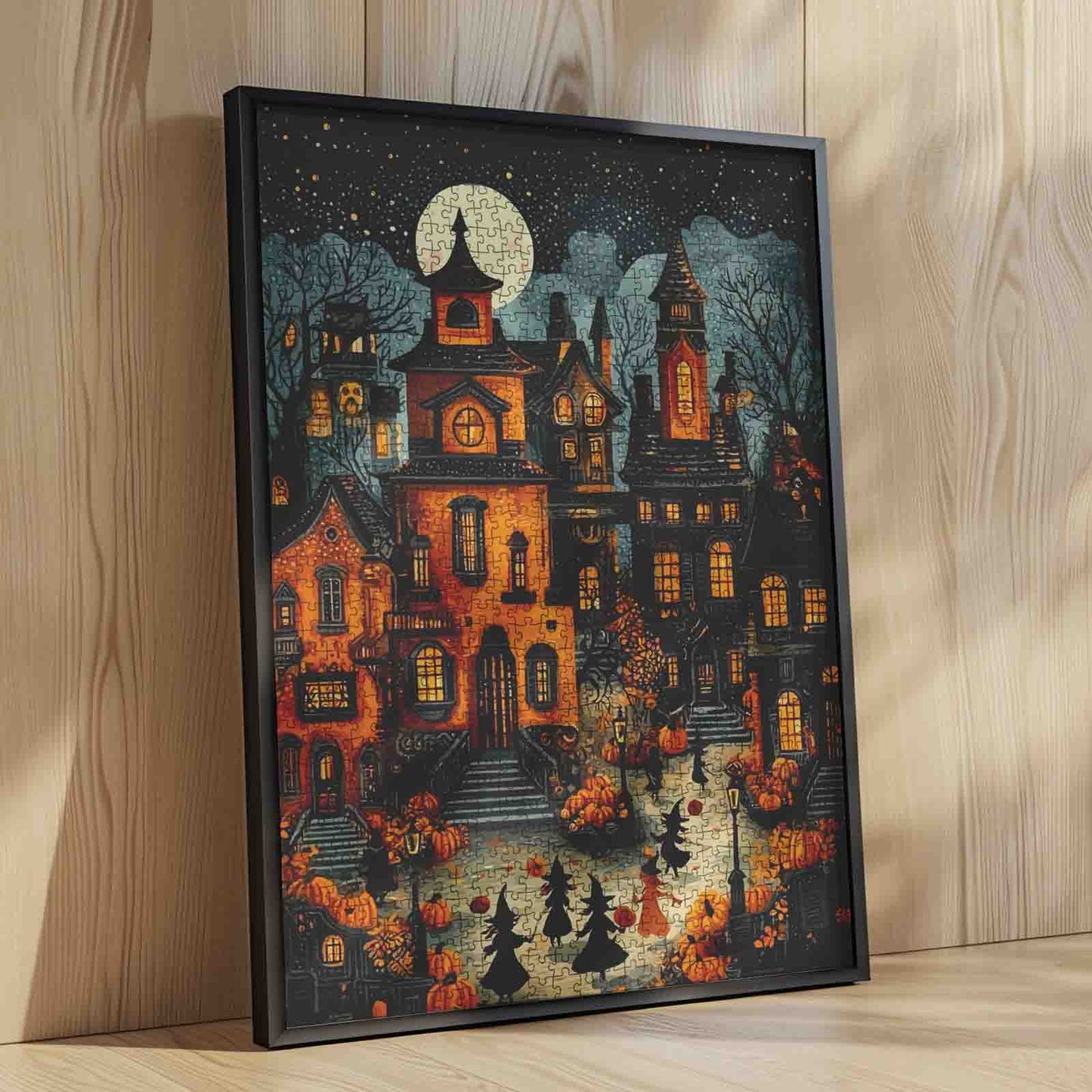 Haunted Halloween Street Jigsaw Puzzle