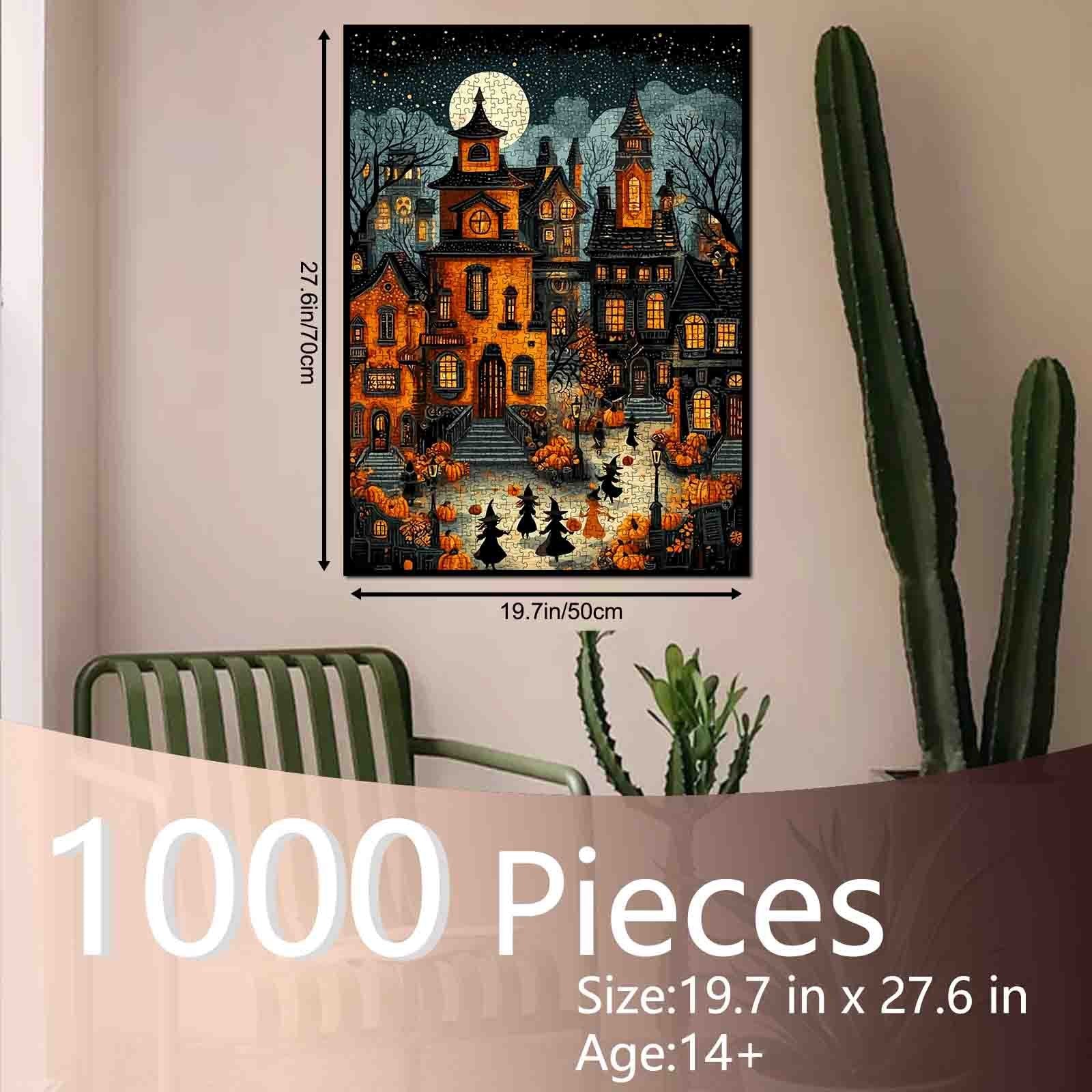 Haunted Halloween Street Jigsaw Puzzle