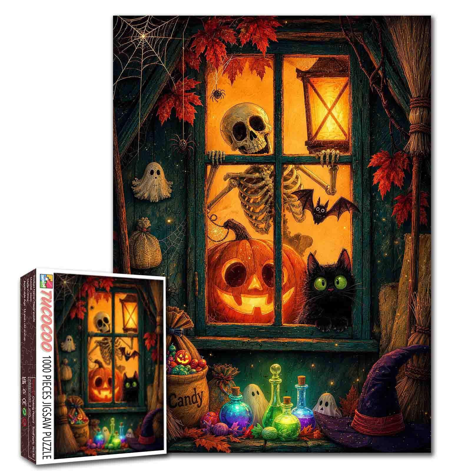 Haunted Halloween Window Jigsaw Puzzle