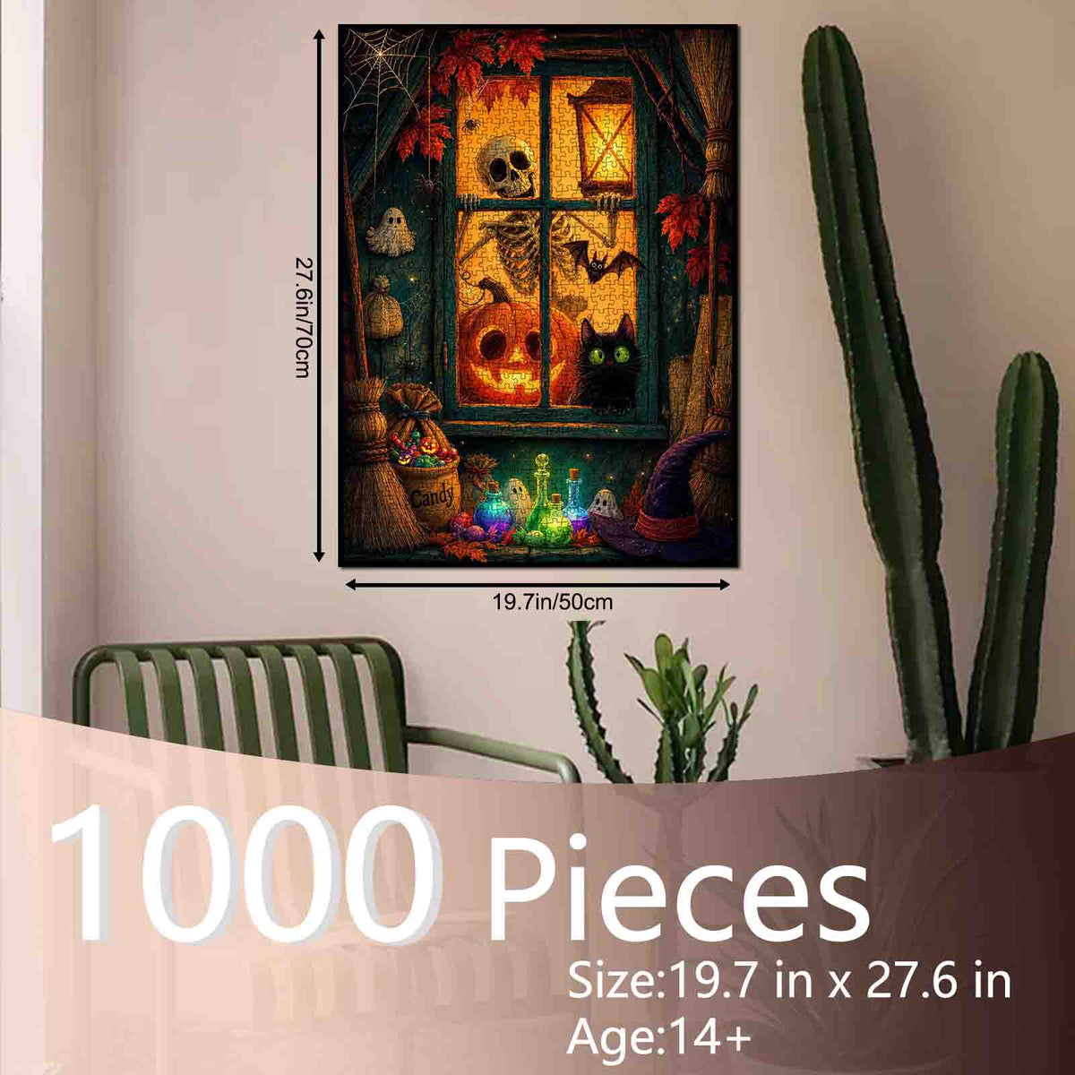 Haunted Halloween Window Jigsaw Puzzle