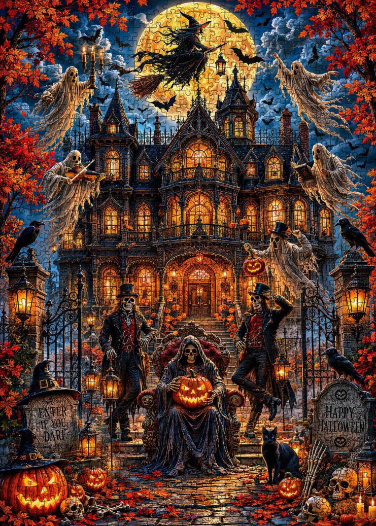Haunted Mansion Midnight Gathering Jigsaw Puzzle