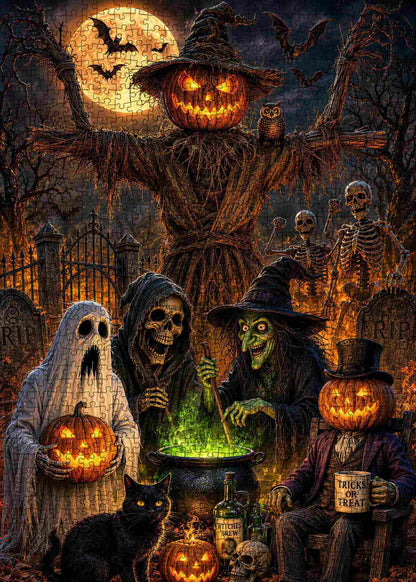 Haunted Pumpkin Gathering Jigsaw Puzzle