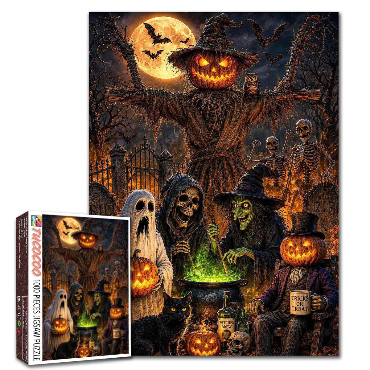Haunted Pumpkin Gathering Jigsaw Puzzle