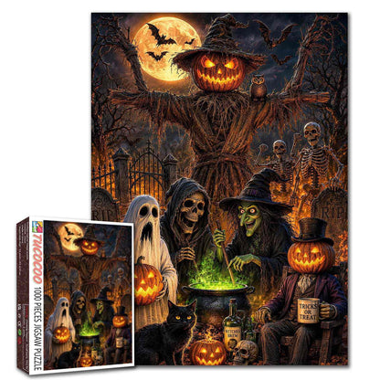 Haunted Pumpkin Gathering Jigsaw Puzzle