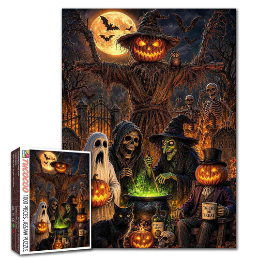 Haunted Pumpkin Gathering Jigsaw Puzzle