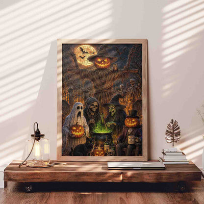 Haunted Pumpkin Gathering Jigsaw Puzzle