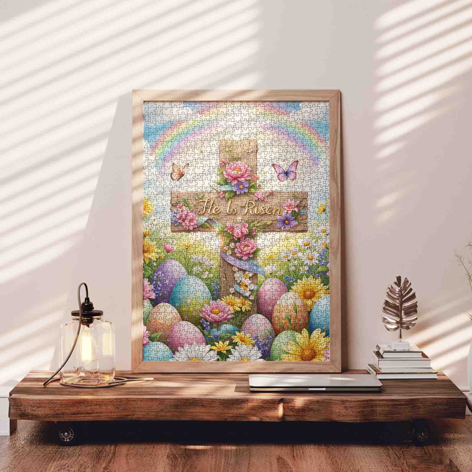 He Is Risen Easter Cross Jigsaw Puzzle