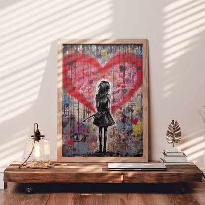 Heart-shaped Butterfly Graffiti Jigsaw Puzzle