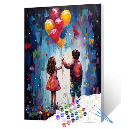 Holding Balloons Together Paint by Numbers