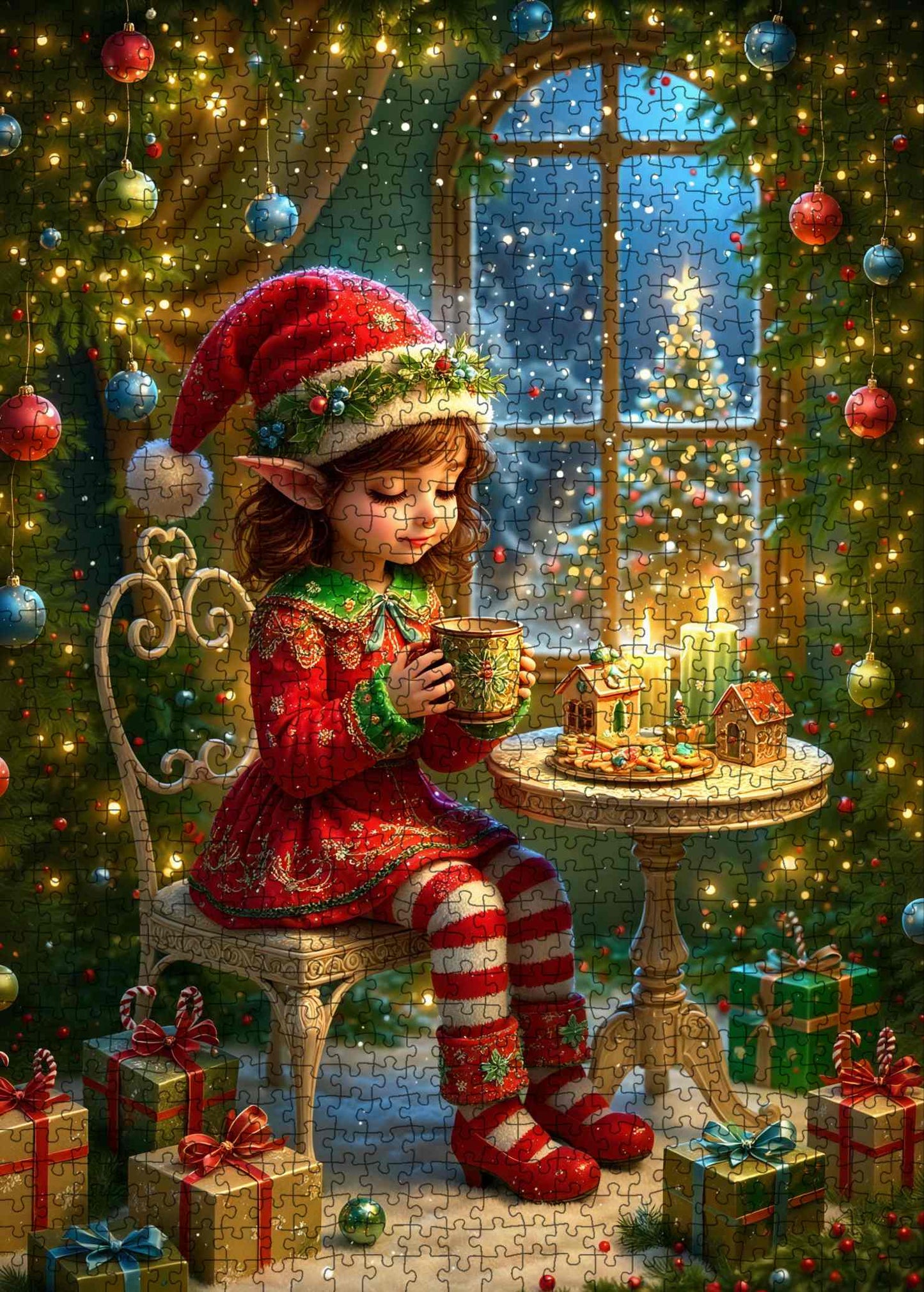 Holiday Elf by Cozy Candlelight Jigsaw Puzzle