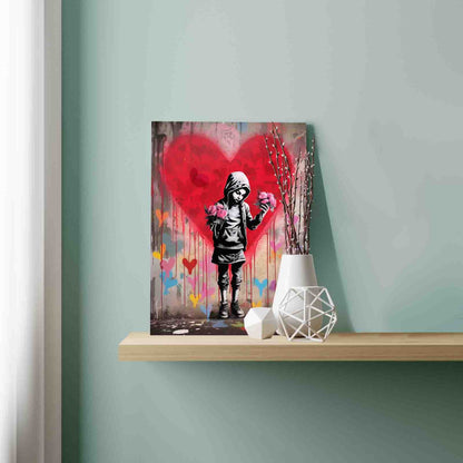 Hooded Girl with Pink Roses Paint by Numbers