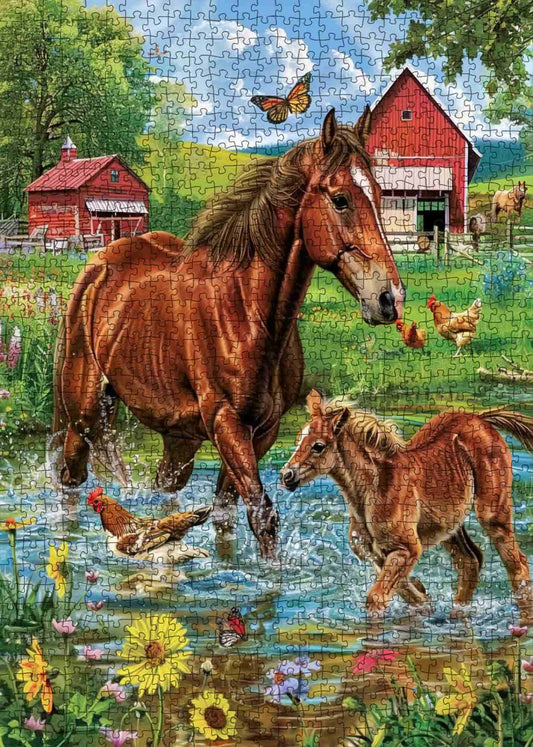 Horse and Foal Farm Jigsaw Puzzle