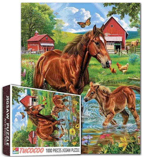 Horse and Foal Farm Jigsaw Puzzle