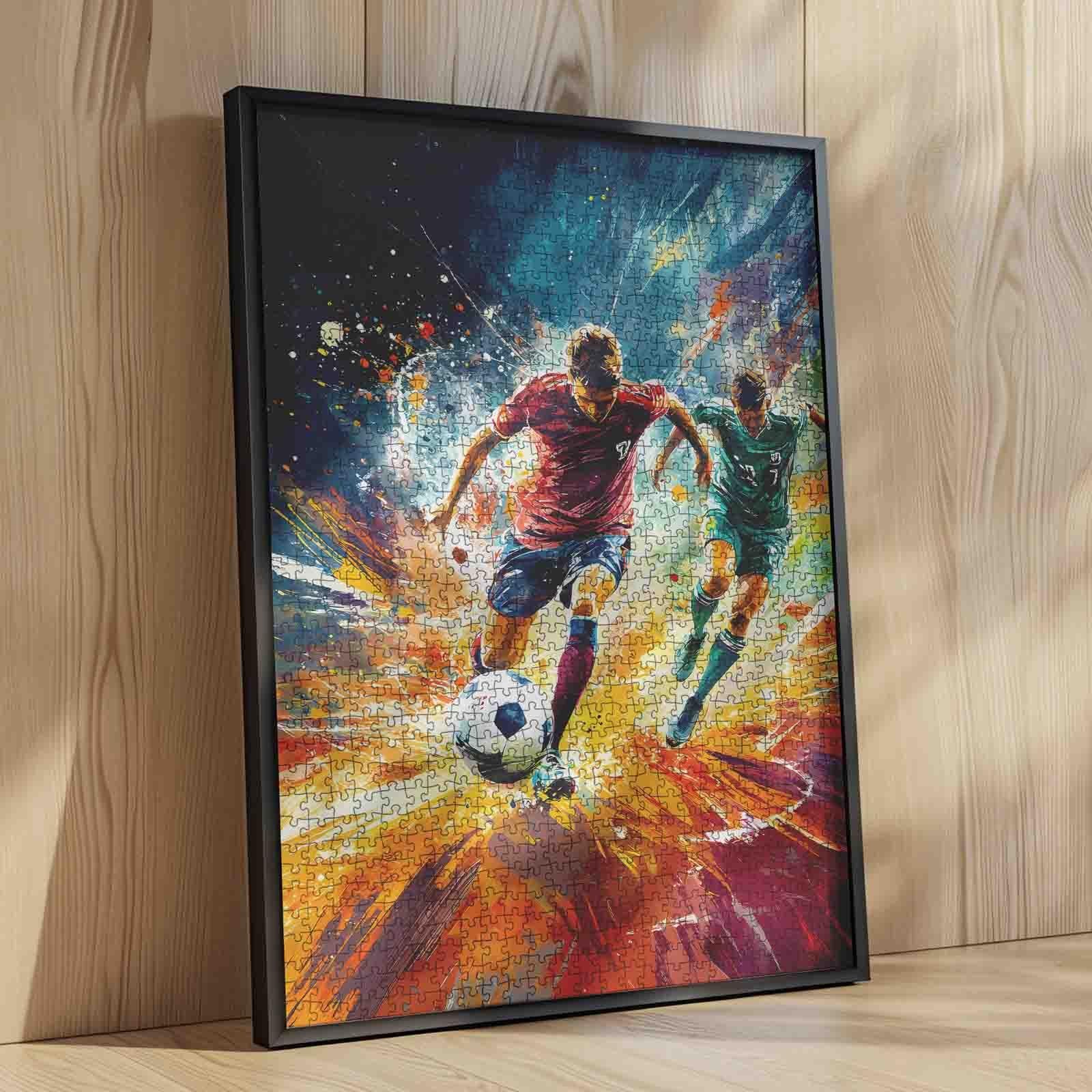 Intense Soccer Match Jigsaw Puzzle