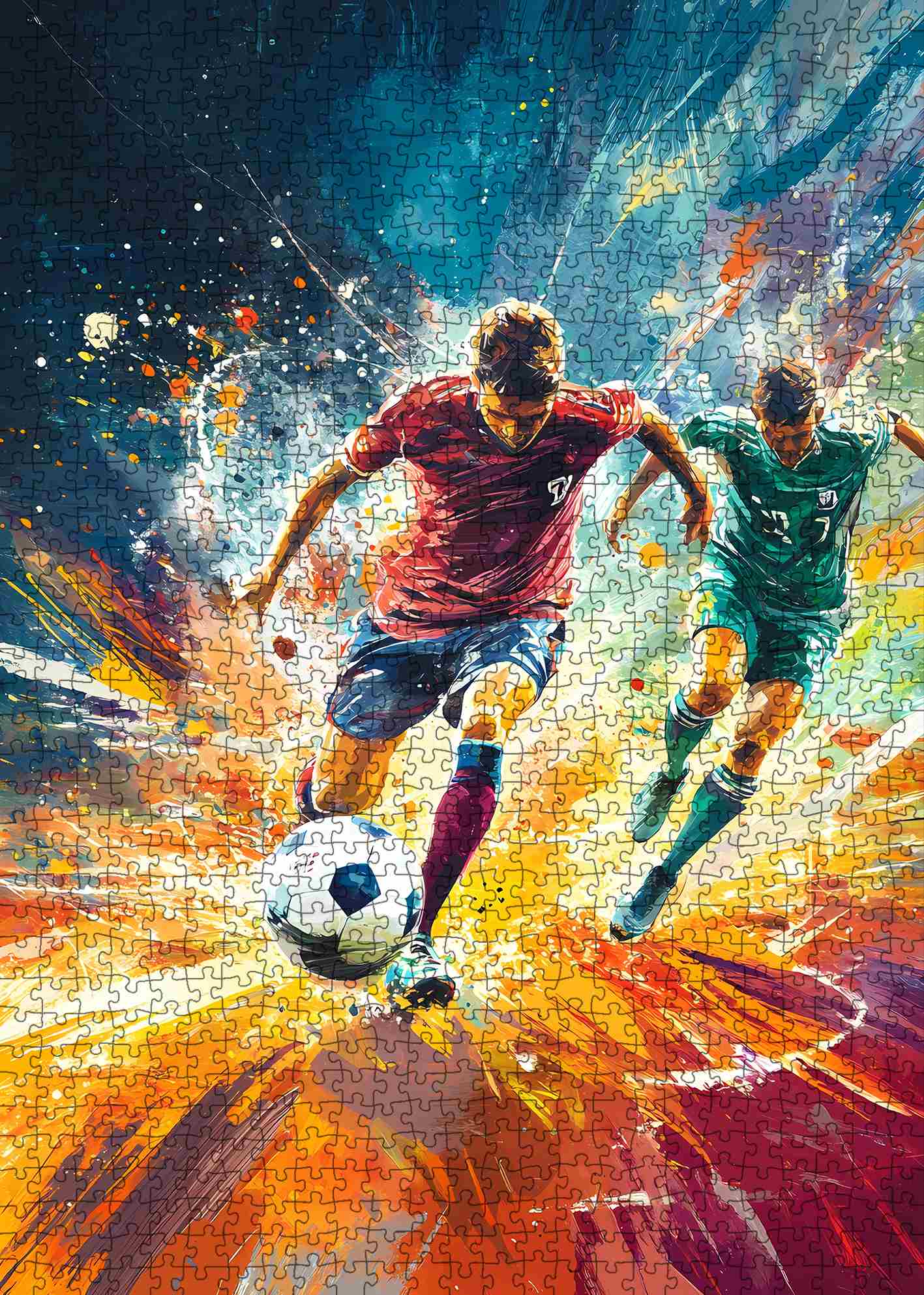 Intense Soccer Match Jigsaw Puzzle