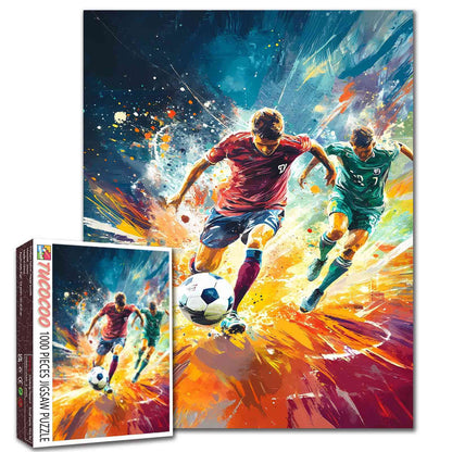 Intense Soccer Match Jigsaw Puzzle