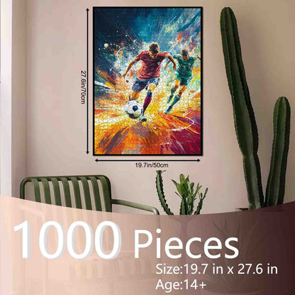 Intense Soccer Match Jigsaw Puzzle