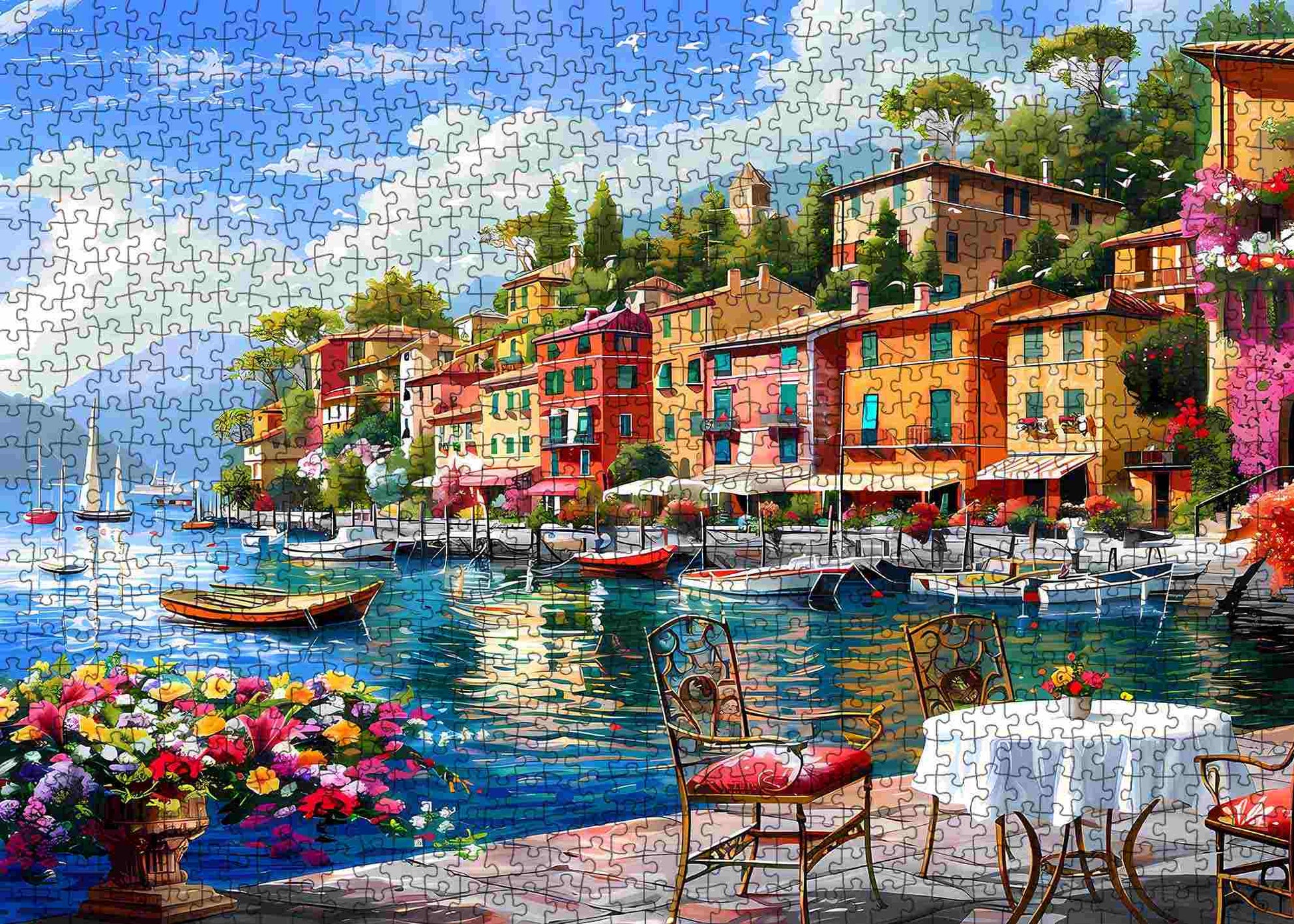 Italy Harbor with Colorful Buildings Jigsaw Puzzle