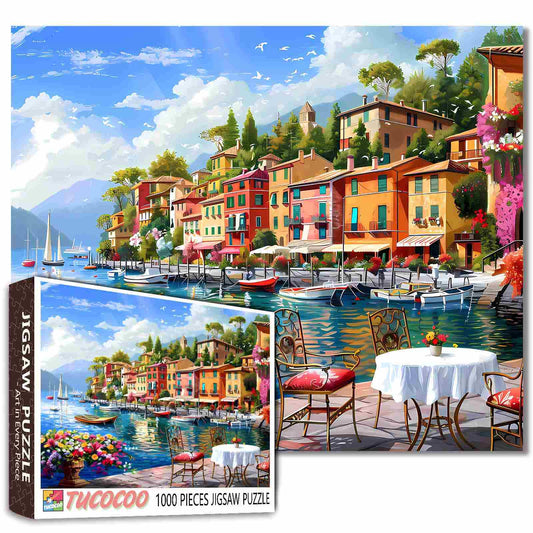 Italy Harbor with Colorful Buildings Jigsaw Puzzle
