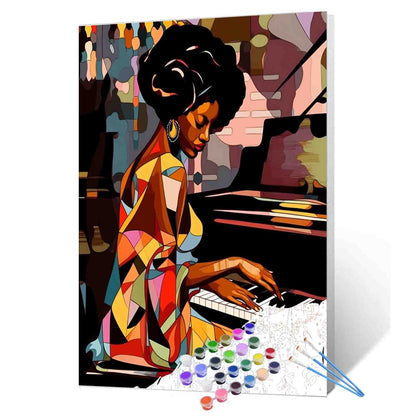 Jazz Woman at Piano Paint by Numbers
