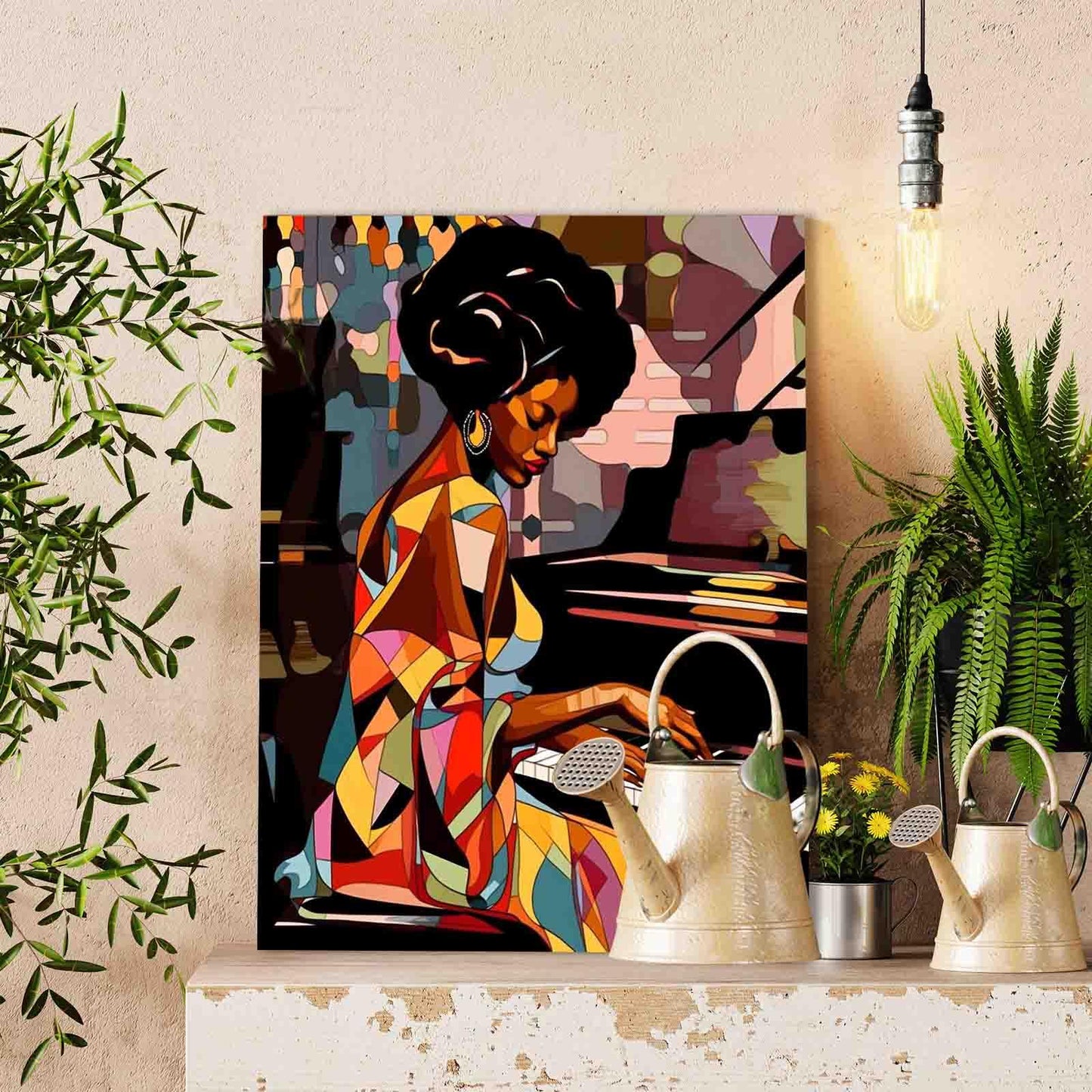 Jazz Woman at Piano Paint by Numbers