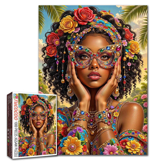 Jeweled Floral Beauty Jigsaw Puzzle
