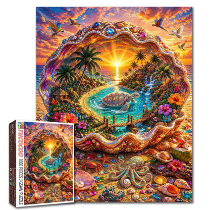 Jeweled Seashell Tropical Paradise Jigsaw Puzzle