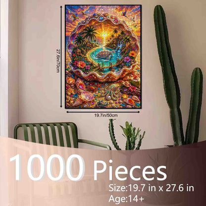 Jeweled Seashell Tropical Paradise Jigsaw Puzzle