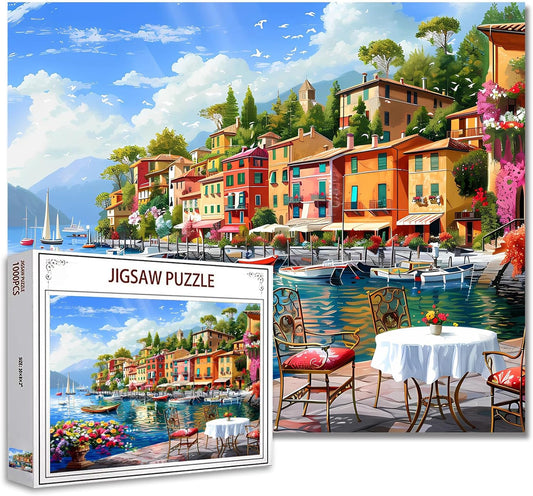 Italy Harbor with Colorful Buildings Jigsaw Puzzles