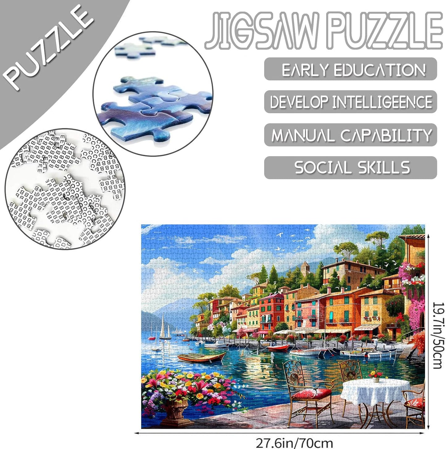 Italy Harbor with Colorful Buildings Jigsaw Puzzles