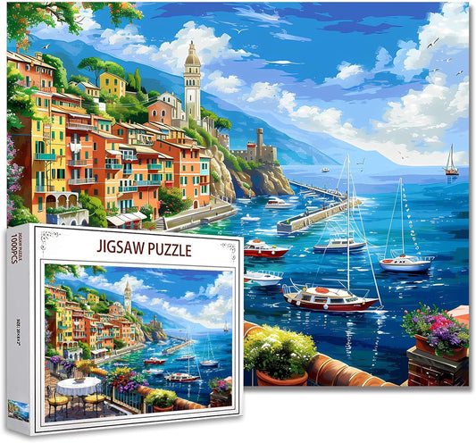 Seaside Island Town Scenery Jigsaw Puzzles