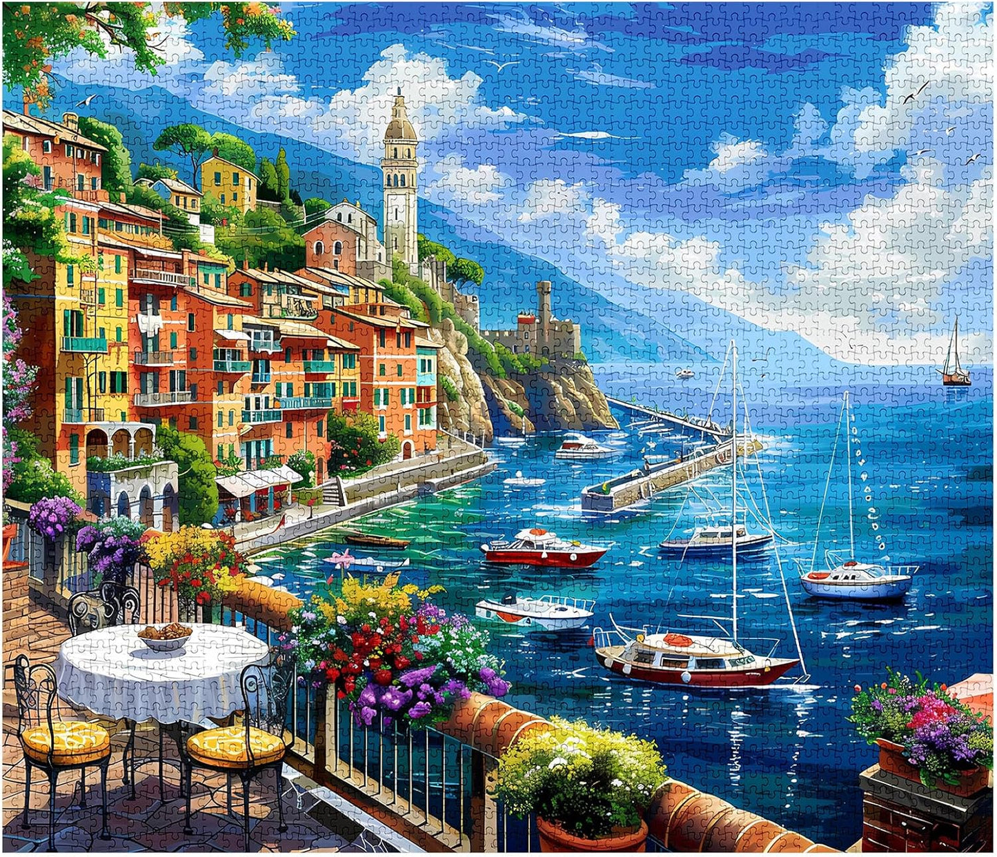 Seaside Island Town Scenery Jigsaw Puzzles