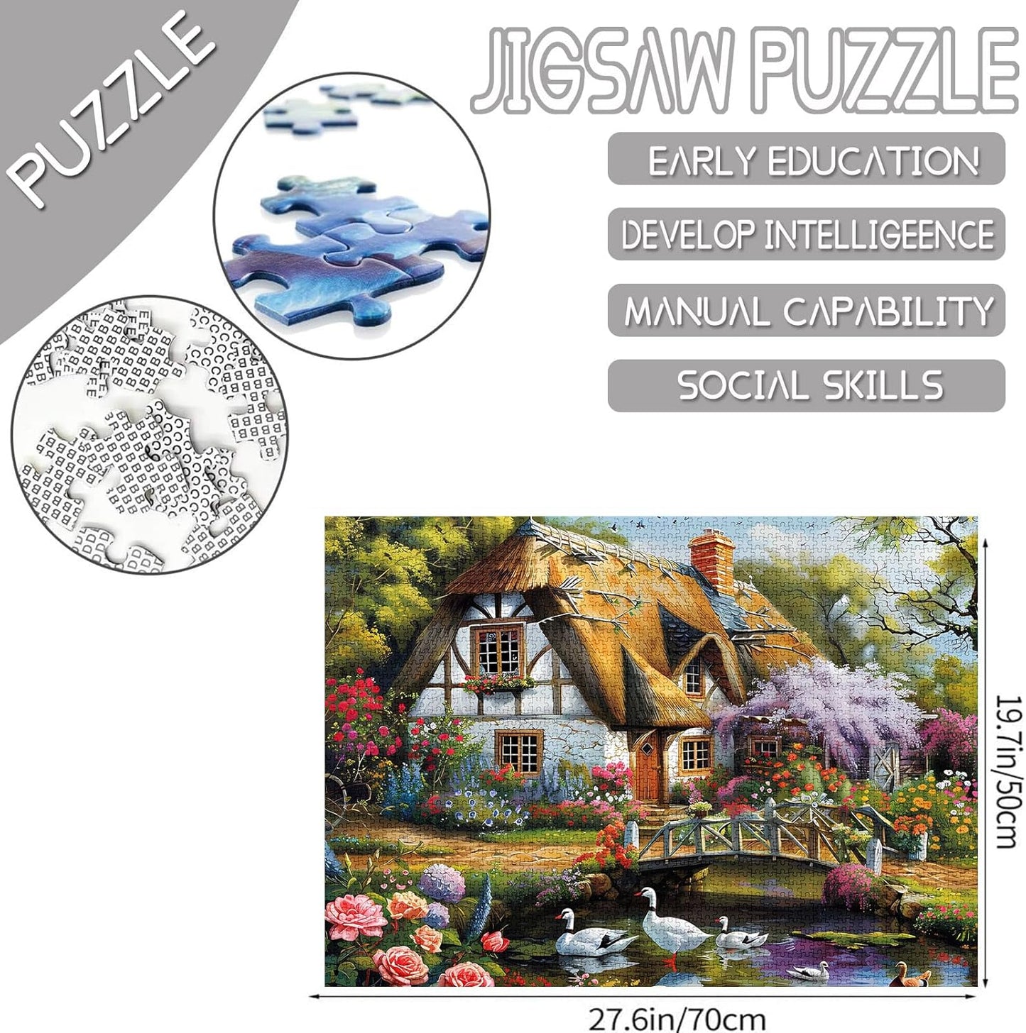 Forest Cabin Goose Flowers Trees Jigsaw Puzzles