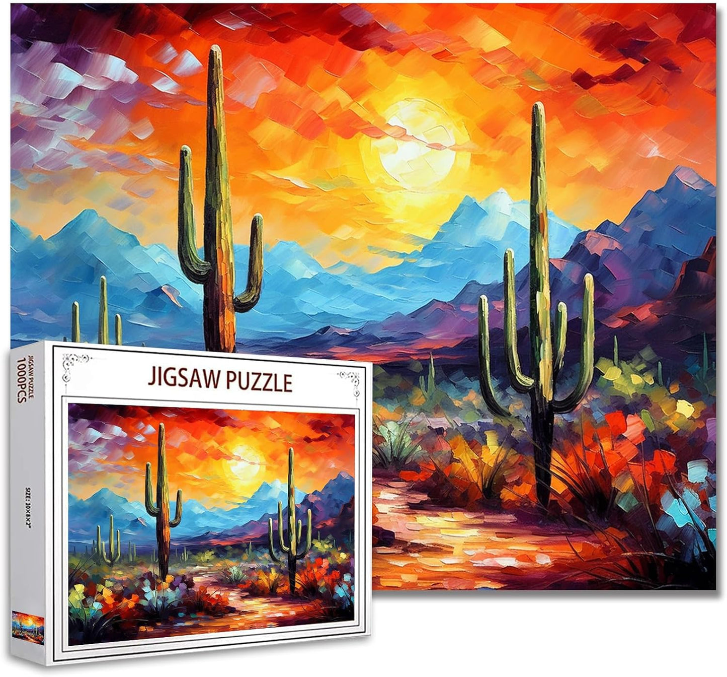 Saguaro Cacti Landscape Artwork Jigsaw Puzzles