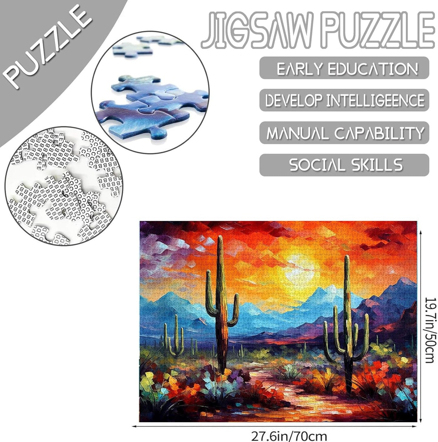 Saguaro-Kakteen-Landschaftskunst-Puzzle