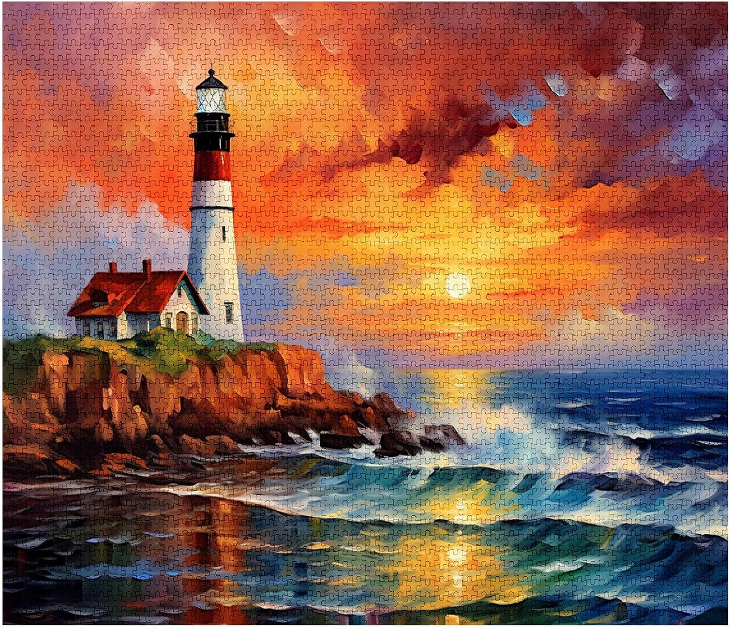 Lighthouse Seascape Portland Headlight Jigsaw Puzzles