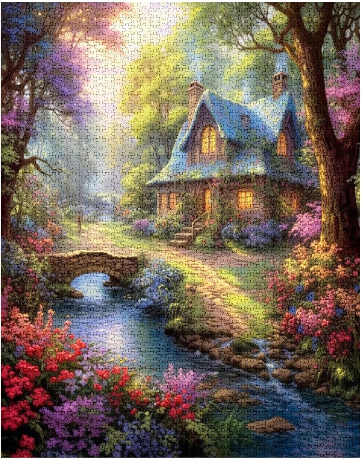 Blumen Haus Malerei Puzzle