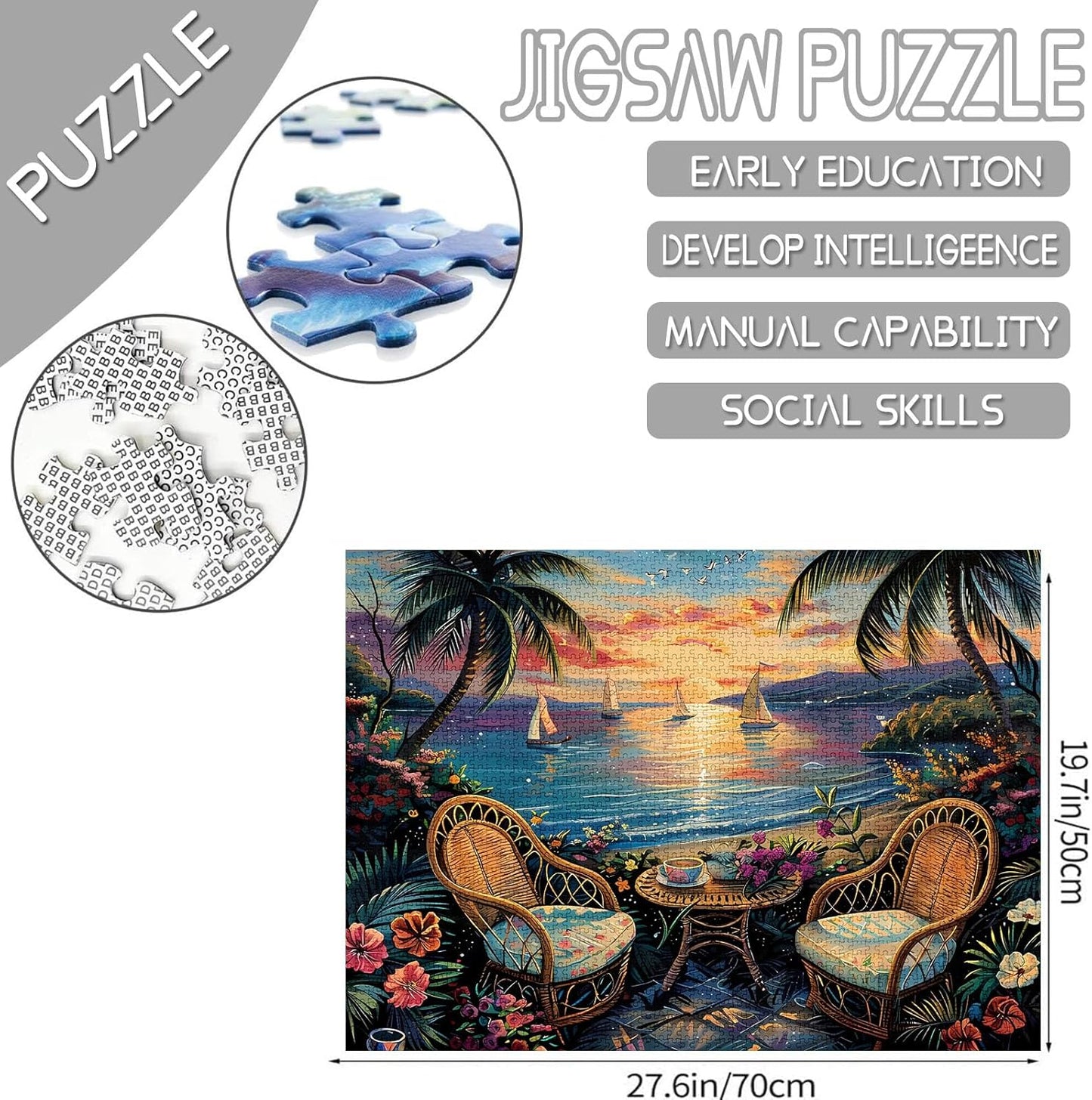 Seaside Tropical Sunset Jigsaw Puzzles