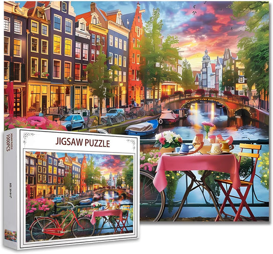 Dinner on Amsterdam Canal Jigsaw Puzzles